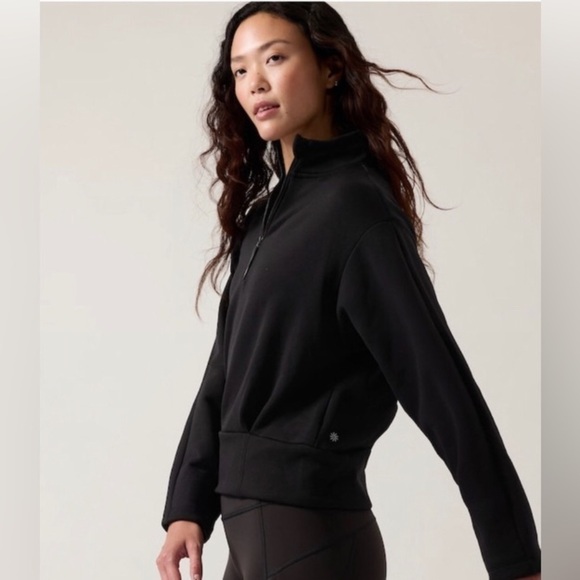 NWT! Athleta Black Altitude Polartec Half Zip Sweatshirt - Size 2X - Picture 4 of 6